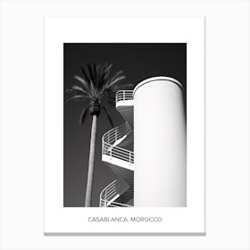 Poster Of Faro, Portugal, Photography In Black And White 3 Canvas Print