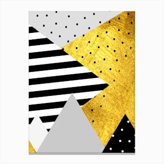 Gold Abstract Grey Canvas Print