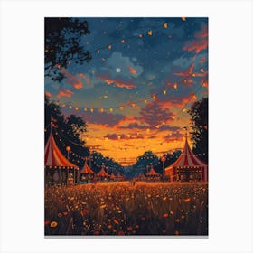 Sunset At The Circus Tents Canvas Print