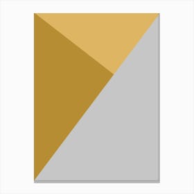 Mustard Yellow And Grey Colour Block Geometric Canvas Print