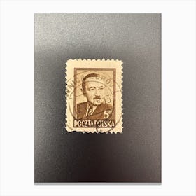 Postage Stamp Of Poland 4 Canvas Print