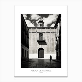Poster Of Alcala De Henares, Spain, Black And White Analogue Photography 1 Canvas Print
