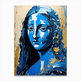 Mona Lisa Blue Gold Canvas Print