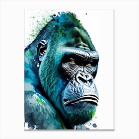 Angry Gorilla Gorillas Mosaic Watercolour 3 Canvas Print