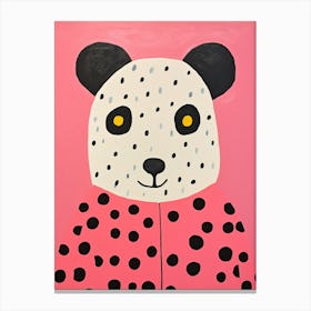 Pink Polka Dot Panda 2 Canvas Print