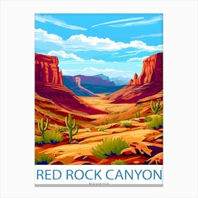 Red Rock Canyon Nevada Print Majestic Desert Landscape Art Conservation Area Poster Las Vegas Natural Wonder Wall Decor 1 Canvas Print