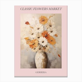 Classic Flowers Market  Gerbera Floral Poster 4 Canvas Print