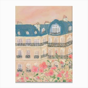 Parisian Architecture At Sunset Canvas Print