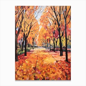 Autumn Gardens Painting Parque Del Retiro Spain 2 Canvas Print