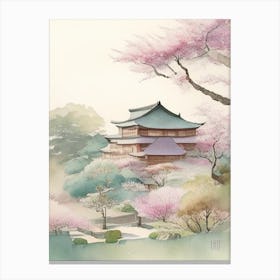 Adachi Museum Of Art, 1, Japan Pastel Watercolour Canvas Print