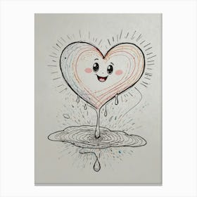 Heart Dripping Water Canvas Print