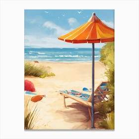 Beach Umbrella-Festival Vibes -Sunshine Delights-Seaside Inspirations Canvas Print