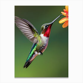 Male Ruby Throated Hummingbird-Reimagined 5 Canvas Print