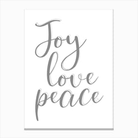 Joy Love Peace Xmas typography 1 Canvas Print