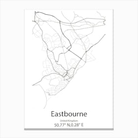 Eastbourne,United Kingdom Minimalist Map Canvas Print