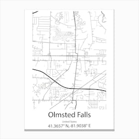 Olmsted Falls,United States Minimalist Map Lienzo