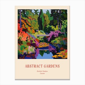 Colourful Gardens Butchart Gardens Canada 4 Red Poster Canvas Print