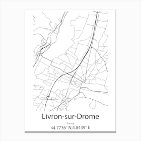 Livron Sur Drome,France Minimalist Map Canvas Print