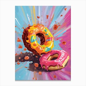 Doughnuts Oil Painting 3 Canvas Print