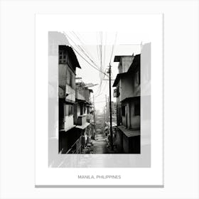 Poster Of Manila, Philippines, Black And White Old Photo 3 Canvas Print