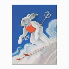 Ski Bunny Vintage Ski Poster Canvas Print