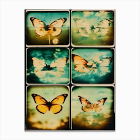 Double Exposure Butterflies Polaroid Picture 1 Canvas Print