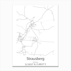 Strausberg,Germany Minimalist Map Canvas Print