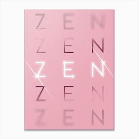 Motivational Words Zen Quintet in Pink Canvas Print