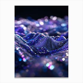 Blue Sparkles On A Black Background Canvas Print