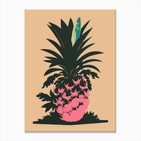 Pineapple Tree Colourful Illustration 4 Canvas Print