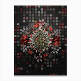 Vintage Wild Privet Flower Wreath on Dot Bokeh Pattern n.0592 Canvas Print