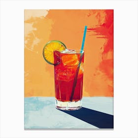 Iced Tea Coctail, Mid century Canvas Print