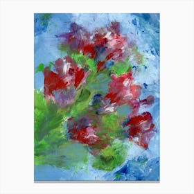 Blooming Democracy No. 1 Red White Blue Canvas Print