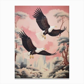 Vintage Japanese Inspired Bird Print Bald Eagle 4 Canvas Print