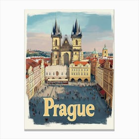 Aihrgdesign A Classic 1960s Travel Poster For Prague Showcasi 56e6aa63 6b67 4c8c 9c9d 86226a535c4a 2 Canvas Print