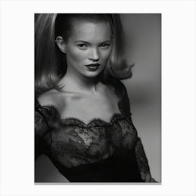 Super Model Kate Moss Portrait Canvas Print