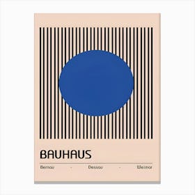 Bauhuas blue circle and line poster Canvas Print