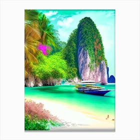Phi Phi Islands Thailand Soft Colours Tropical Destination Canvas Print