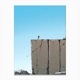 Man Standing On A Cliff Canvas Print