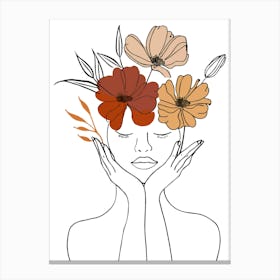 Woman With Flowers On Her Head 3 Canvas Print