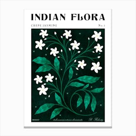 Indian Florals Crepe Jasmine Canvas Print