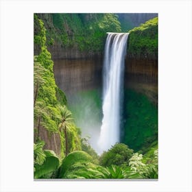 Manawaiopuna Falls, United States Realistic Photograph (1) Canvas Print