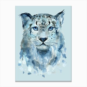Snow Leopard Watercolor Painting Canvas Print