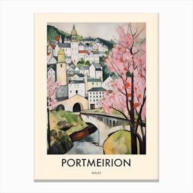 Portmeirion (Wales) Painting 4 Travel Poster Canvas Print