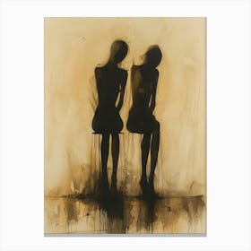 Two Women Sitting On Chairs Canvas Print