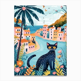 Chartreux Cat Storybook Illustration 3 Canvas Print