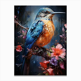 Ornithic Elegance Bird In The Breeze Canvas Print