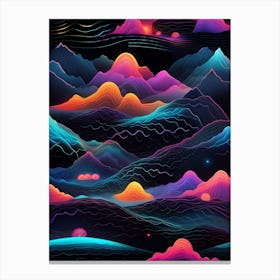 Abstract Psychedelic Landscape Canvas Print