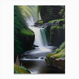 Pistyll Rhaeadr, United Kingdom Peaceful Oil Art  (1) Canvas Print