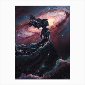 Girl In Space 3 Canvas Print